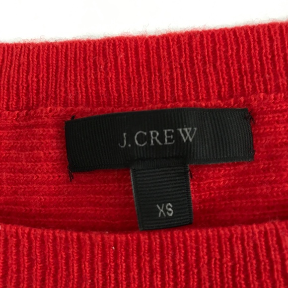 J CREW WOMENS SWEATER WOOL RED OBERSIZED LONG SLEEVE SLOUCHY XS - Picture 3 of 9